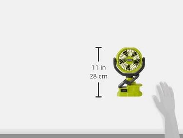 RYOBI RCF18-0 Акумуляторний Clip-вентилятор 18V, 10 см, Зелений. Компактний, портативний, 2 швидкості, гумова кліпса. Без акумулятора та зарядного пристрою