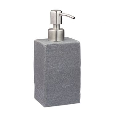 Relaxdays Soap Dispenser, Stone-Look, Square