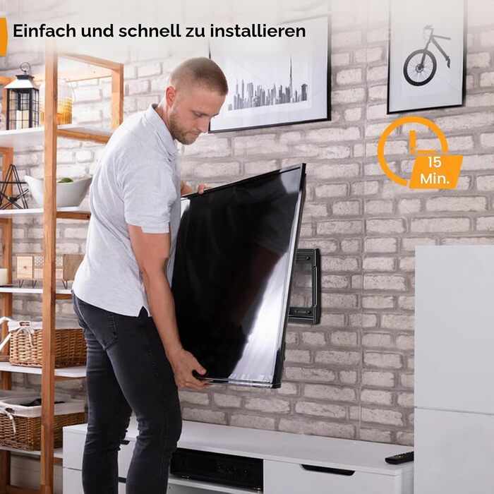 Настінний кронштейн для телевізора Perlegear, нахильний, для LED, LCD, OLED ТВ від 26 до 65 дюймів, VESA до 400x400 мм, навантаження до 45 кг