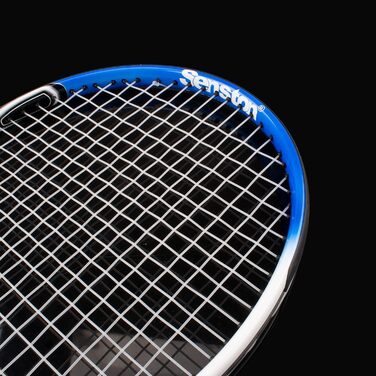 Senston Tennis Racket 19/23/25 Inch One-Piece Design with Carry Bag, Overgrip & Vibration Dampener (Blue)