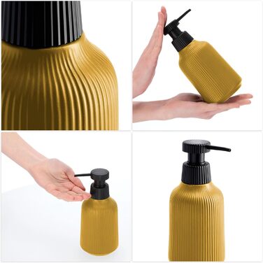 KADAX Bathroom Accessory Set, Modern Bathroom Accessories, Ceramic Bathroom Accessories, Bathroom Accessories (White: Toothbrush Holder, Soap Dispenser, Toilet Brush) (Yellow: Toothbrush Holder, Soap Dispenser, 2)
