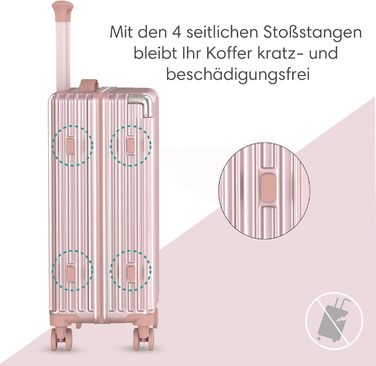 Набір валіз Voyagoux 2 шт. - 39L та 113L, жорсткі валізи, TSA-замок, ABS пластик, 4 колеса 360°, міцні та легкі, рожеве золото