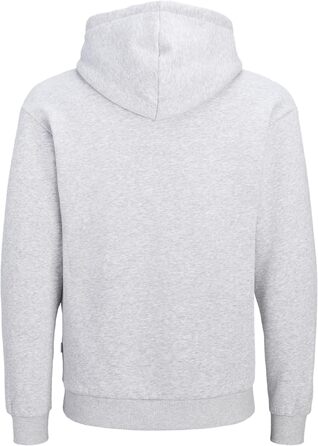 Чоловічий худі Jack & Jones однотонний з капюшоном, світло-сірий меланж, розмір L