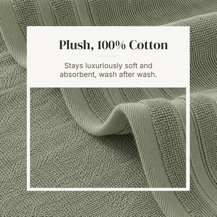 Набір рушників Pacific Coast Textilien Damast Jacquard з бордюром, 100% бавовна, сіро-зелені, 8 шт.