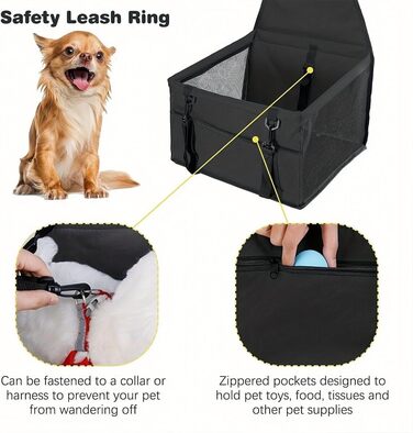 Килимок для собак у машину MENGQI - Водонепроникний, дихаючий, безпечний, з сумкою для перенесення (чорний)