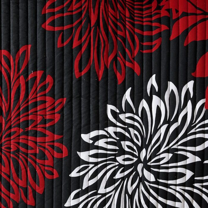 Комплект постільної білизни Comfort Spaces Enya CS14-0064, 3-частинний, квітковий принт, сірий, Kingsize (Full/Queen, 229x229 см)