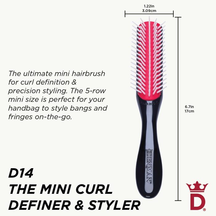 Щітка для волосся Denman Classic D14 - 5 рядів для укладки, формування кучерів та розчісування