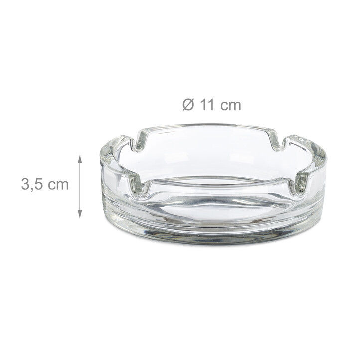 Relaxdays Glass Ashtray Set of 4