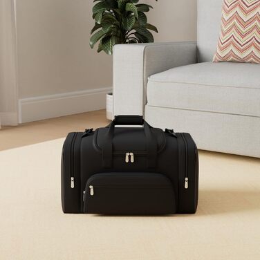 Sports Bag, Travel Bag, Fitness Bag with Shoulder Strap, Weekend Bag for Women and Men (Black, 40L)