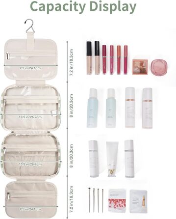 Косметичка для жінок Narwey з петлею для підвішування, велика, органайзер для косметики, сітка м'ятного кольору (середній)