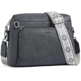 Сумка жіноча через плече MUIIKOLA кросбоді, екошкіра, регульований ремінець, темно-сіра (C-dunkelgrau)