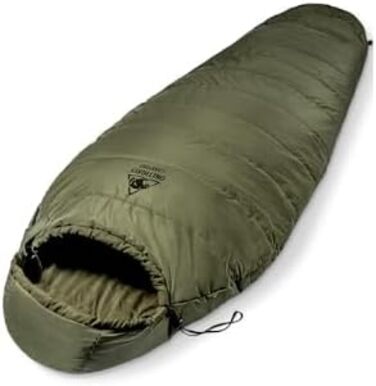 Спальний мішок OneTigris для кемпінгу та подорожей: компактний, 3 сезони, 8-15°C, ультралегкий, мумієподібний (зелений/жовтий)