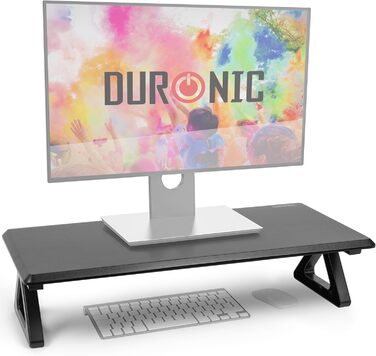Duronic DM06-1 BK Monitor Stand, 62 x 30 cm, Desk Riser Monitor Stand, Dual Monitor Riser Screen Elevation, Holds up to 10 kg