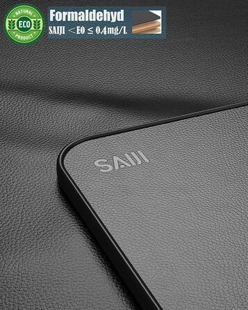 Столик для ноутбука та ліжка SAIJI з регульованою висотою, з шухлядою, з PVC-шкіри, чорний