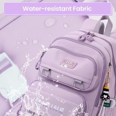 Шкільний рюкзак Tanou для дівчаток-підлітків, велика місткість, 9-16 років, водонепроникний нейлон, чорний (9573# фіолетовий)