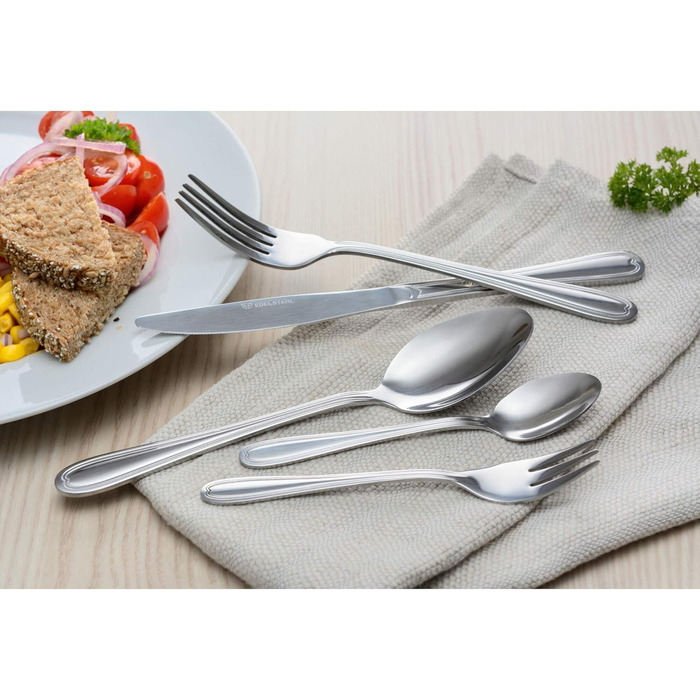GRÄWE 12-Piece Stainless Steel Cutlery Set, Dinnerware Set, 68-Piece Set, Nickel-Free, Rust-Proof, Hand-Polished, Dishwasher-Safe - Salzburg Series