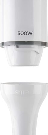 BLACK+DECKER Stabmixer | BXHB500E | 500W | Compact and ergonomic design | splash-proof | Includes measuring cup | Plastic | White 1 accessory Single 500W
