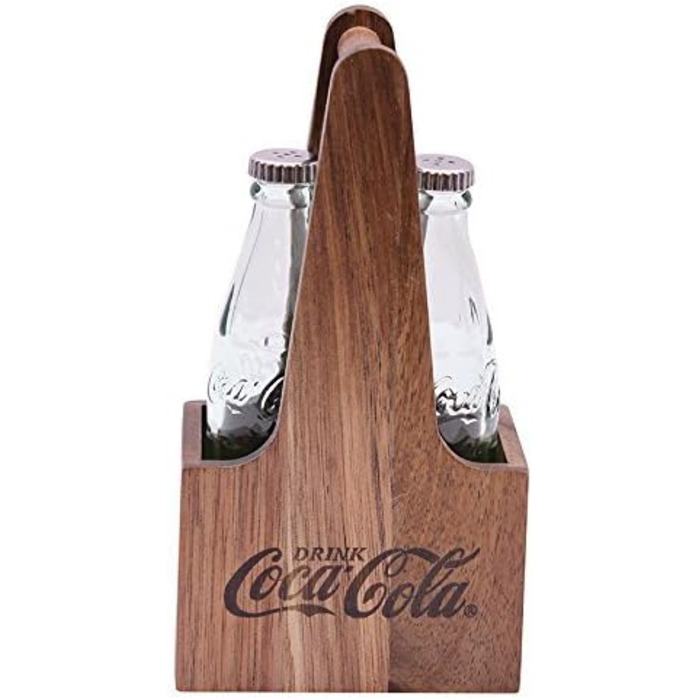 TableCraft Coca-Cola CC339NW Salt and Pepper Shaker Set with Wooden Box