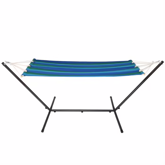 DETEX® Hammock with Stand - Durable, Robust, Portable, Outdoor Hammock, Travel Hammock, Camping Hammock, Garden, Balcony, Blue