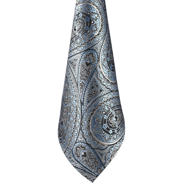 Краватка чоловіча GASSANI Paisley 7 см, набір 3 шт (чорний, блакитний, білий)