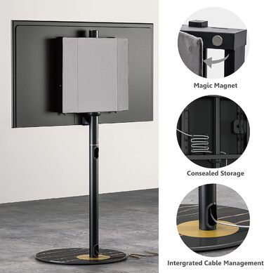 FITUEYES Adjustable Swivel TV Stand for 32-60 inch TVs - VESA 400x400 - Black