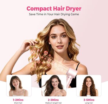 Мультистайлер для волосся 6 в 1 MogaWave Pro Air Styler 1000W: фен, автоматичний стайлер для завивки, вирівнювач та об'ємна щітка (Рожевий)