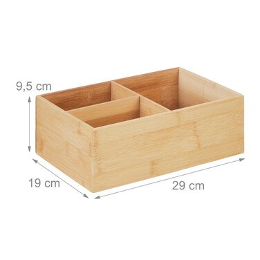 Relaxdays Bamboo Organizer with 3 Compartments