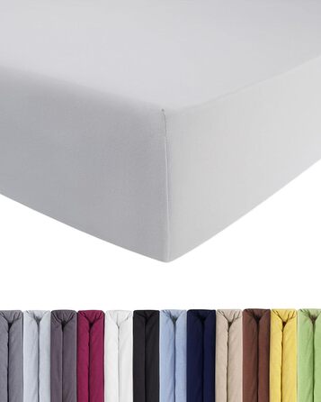 ENTSPANNO Luxury Fitted Sheet 180 x 200 to 200 x 220 cm - Made from soft premium jersey - Ideal for water and box spring beds up to 35cm height - White