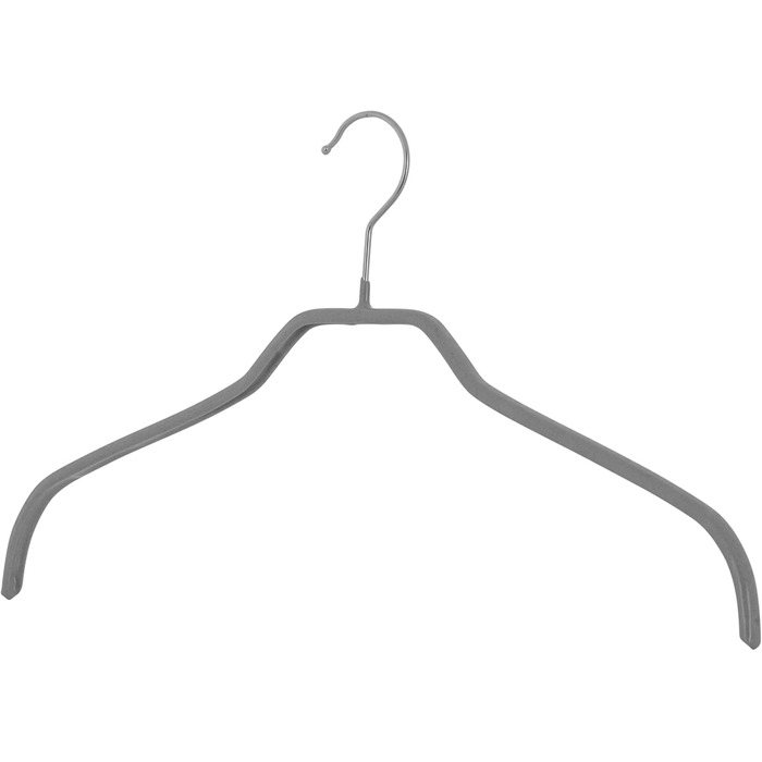 MAWA Clothes Hangers, Set of 10 Space-Saving and Non-Slip Hangers, Ideal for Shirts and Blouses, with 360° Swivel Hook, Non-Slip Coating, 41 cm, Stone Grey