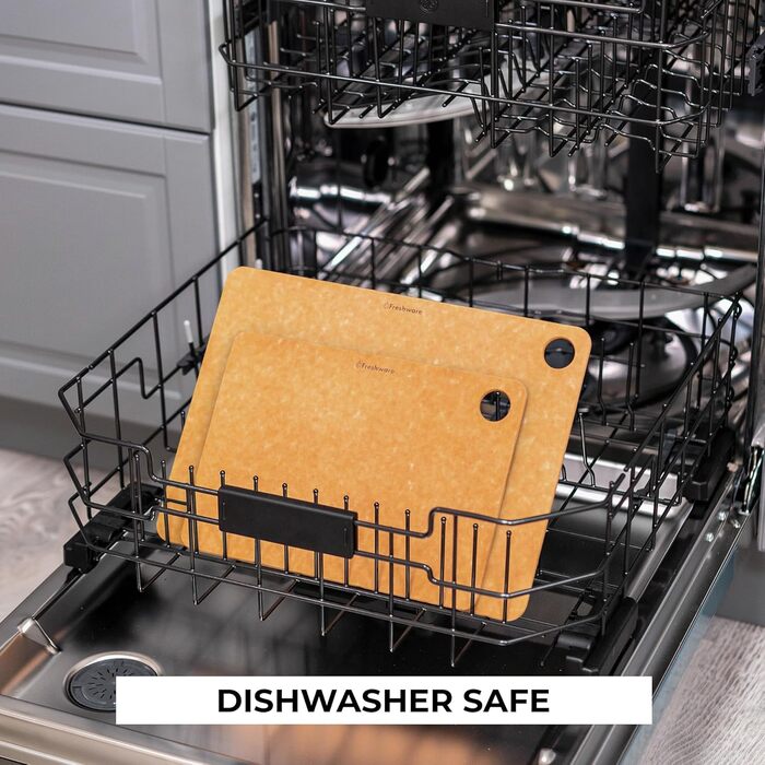 Дошка для нарізання Freshware для кухні, екологічна, деревноволокниста, антипригарна, без BPA, з соковими жолобами, поронепроникна, 44x33 см, підходить для посудомийної машини