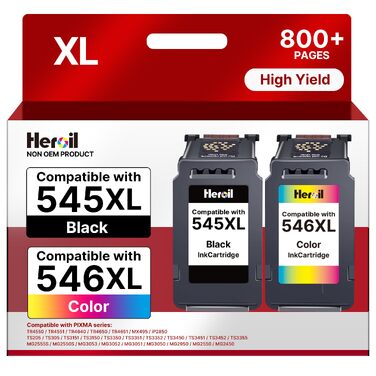 Картриджі для принтера Canon PG-545 XL та CL-546 XL (чорний та кольоровий), набір для Pixma TS3300, TS3350, TS3700, TS4150i, TR4500, TR4550, TR4600, MG2550, MG2555s, MG3050