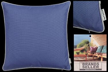 Комплект з 2-х вуличних подушок Brandsseller 45x45 см, антрацит – водовідштовхувальні декоративні подушки для саду, балкона і тераси, з кантом
