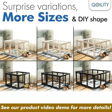 Клітка для собак, прозора, з дверцятами, висота 61 см, 12 панелей, для цуценят та маленьких собак, білий колір