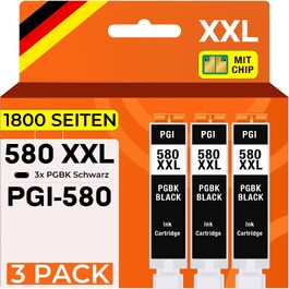 Картриджі Supply Guy 580XXL PGBK (чорний), сумісні з Canon PGI 580 XXL для Pixma TS705, TS6350, TS8350, TR8550, TS9550 та інших (набір 3 шт.)