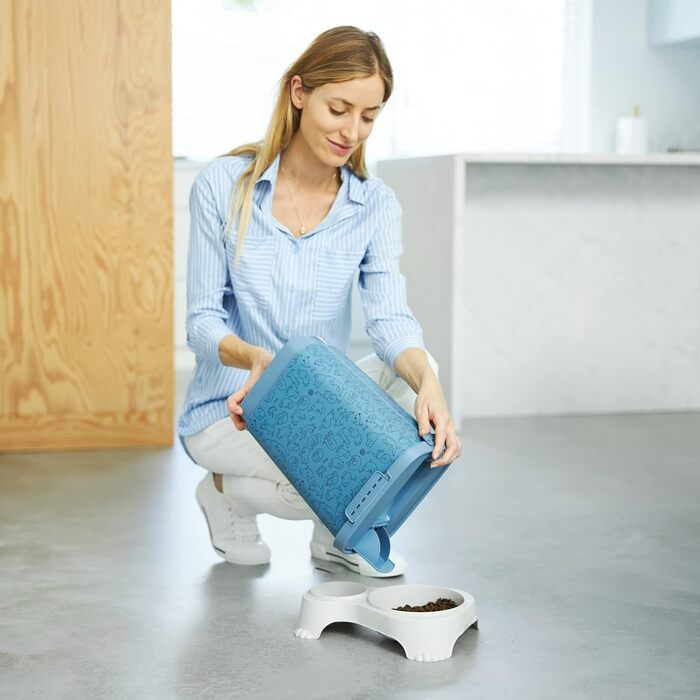 Контейнер для корму Rotho MyPet Cody, 10л з кришкою та клапаном, BPA-free, антрацит/білий, 10л