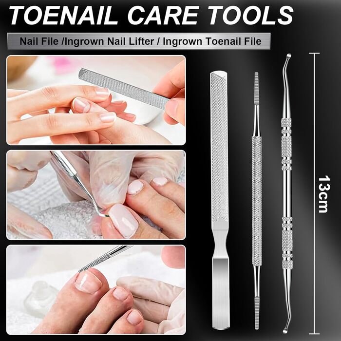 Професійний нігтеріз для нігтів на ногах - нігтеріз для пальців ніг, великий для людей похилого віку, товсті нігті з широким отвором, гострий інструмент для обрізання нігтів, набір для догляду за нігтями з довгим руків'ям та скошеним вигином леза для чоловіків та жінок, чорний