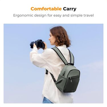 Рюкзак для камери K&F CONCEPT B-dunkelgrün: компактний, для DSLR, з регульованим ременем