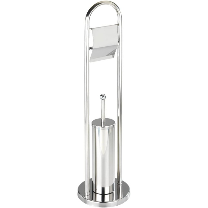 Набір для туалету WENKO Vasto з нержавіючої сталі 2 в 1: тримач туалетного паперу та щітка для унітазу, Ø 22 x 81 см