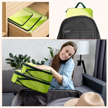 Набір органайзерів для валізи AiQInu: 5 шт. з компресією, для подорожей, з мішечком для взуття та білизни