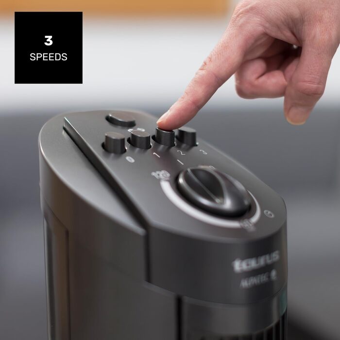 Вентилятор Taurus Babel RCH з пультом керування, 50 Вт, 86 см, 4 швидкості, 3 режими, таймер 9 годин, осциляція, сенсорне керування, сірий