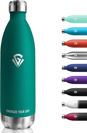 Термофляга 1000 мл, металева, з подвійними стінками, без BPA, для кемпінгу, дітей, фітнесу, спорту, подорожей, підходить для газованої води (зелена)