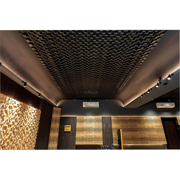 Набір акустичних диффузорів 2D для звукоізоляції та поглинання шуму, 50 x 50 см, колір Sonoma SIRIUS (150мм), 2 шт.