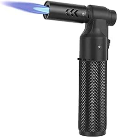 Заправляне бутанове запальничка Jet, регульоване полум'я, ветростійке, кухонний пальник, подарунок для чоловіків, гриль, кемпінг, кухня (бутан-газ не входить) Чорний