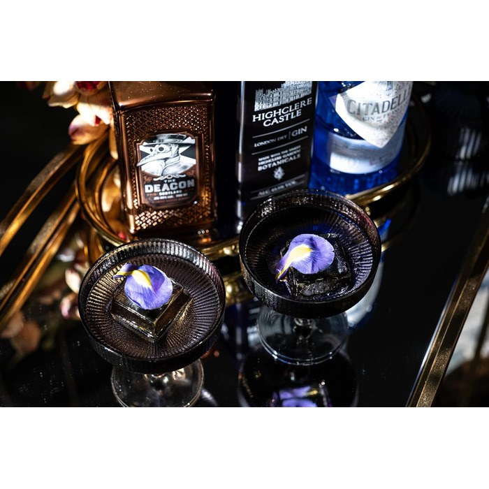 GLASSIQUE CADEAU Набір келихів для коктейлів та шампанського, 4 шт, 200 мл, Art Deco, кришталь, димчасто-сірий