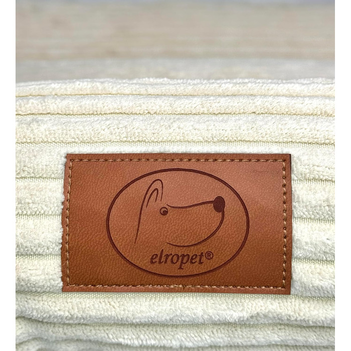 Ортопедичне ліжко для собак Elropet з м'якого корду, кошик для собак (Оливковий, Кремово-білий), XS/S/M/L/XL, XXL (145x110x30cm)