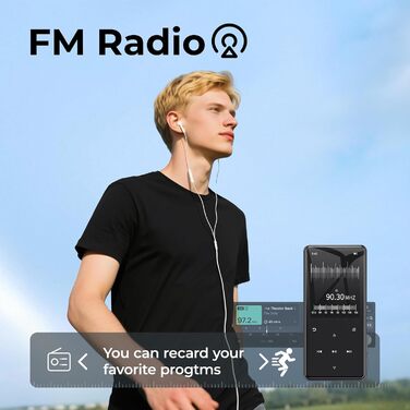MP3 плеєр 64GB з Bluetooth 5.3 та екраном 2.4
