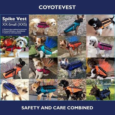 Жилет CoyoteVest SpikeVest для собак, захисний жилет з шипами для маленьких собак, розмір Medium, колір Royal Blue (Королівський синій)