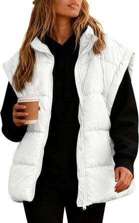 Легка степкова жилетка Daen Weste з коміром-стійкою для активного відпочинку, осінь/зима, розміри S-XXL (білий, M)