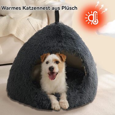 Ліжко для кота на батарею, тепле ліжко-гамак для кота, м'яке ліжко з плюшу, сіре, 45x30 см