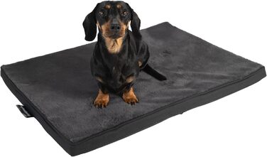 Ортопедична подушка для собак Преміум-якість, сіра, розмір M. Матрац для собак з тканинним покриттям, придатний для прання при 40°C, гіпоалергенний. Розмір: 70 x 50 см (сердечник: 3 см, 60x40 см)